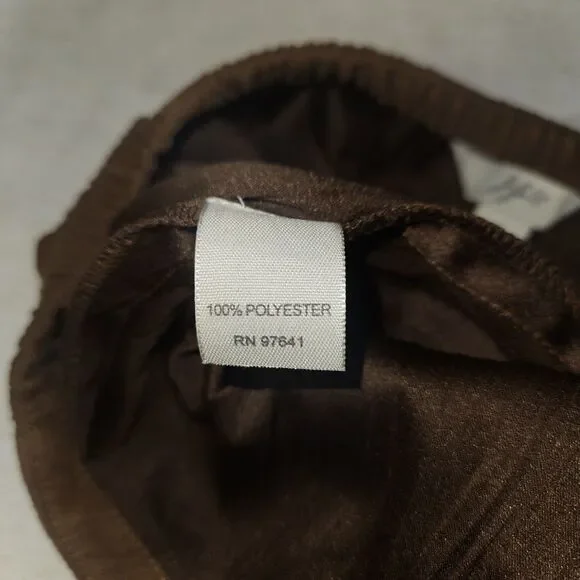 J Jill Satin Maxi Crinkle Skirt Brown Camel Size 6 Fairy Boho Western Peasant - Picture 9 of 10